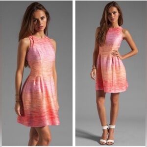 Shoshanna Julia Freya Dress In Peach Multi Colored Ombré Size 2